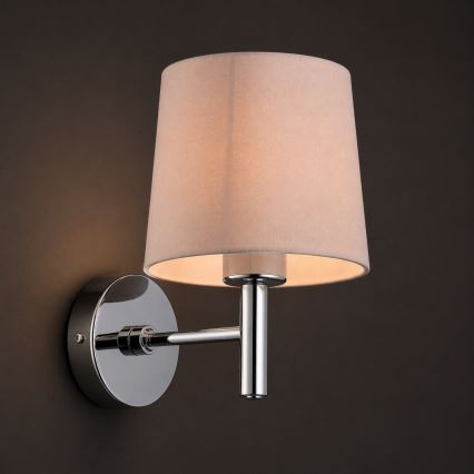 Brilagi - Aplique de parede MONTE 1xE27/60W/230V bege/cromado brilhante
