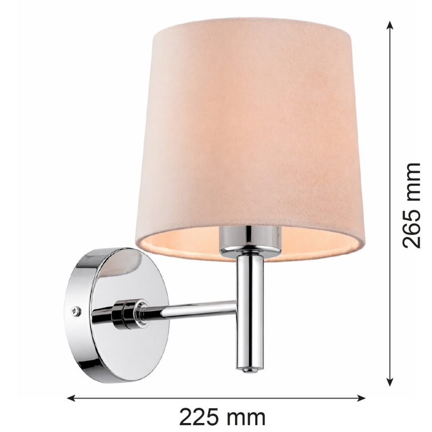 Brilagi - Aplique de parede MONTE 1xE27/60W/230V bege/cromado brilhante