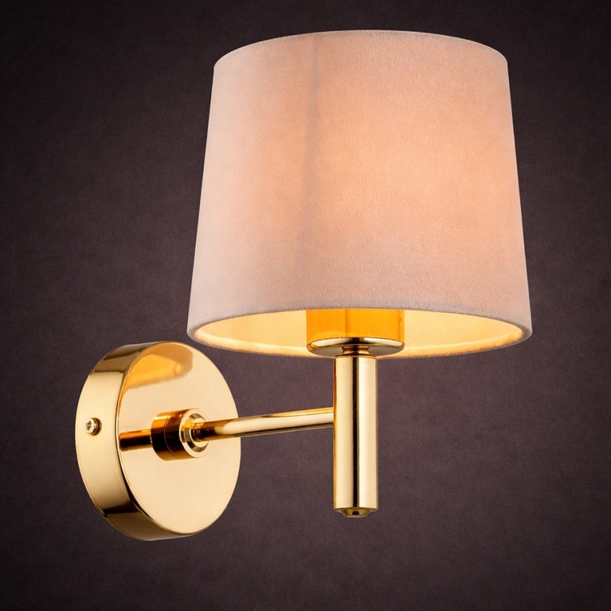Brilagi - Aplique de parede MONTE 1xE27/60W/230V bege/dourado