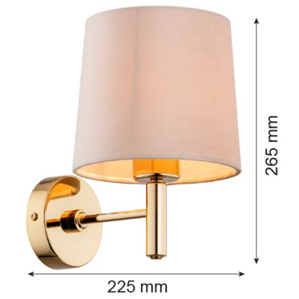 Brilagi - Aplique de parede MONTE 1xE27/60W/230V bege/dourado