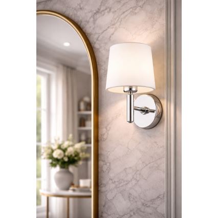 Brilagi - Aplique de parede MONTE 1xE27/60W/230V creme/cromado brilhante