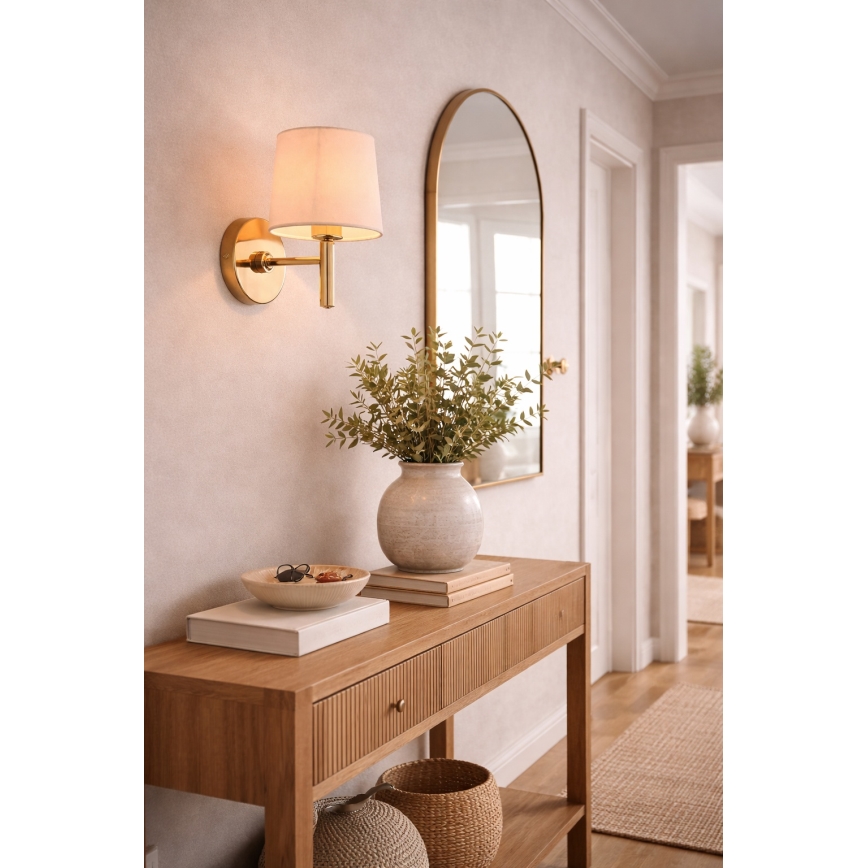 Brilagi - Aplique de parede MONTE 1xE27/60W/230V creme/dourado