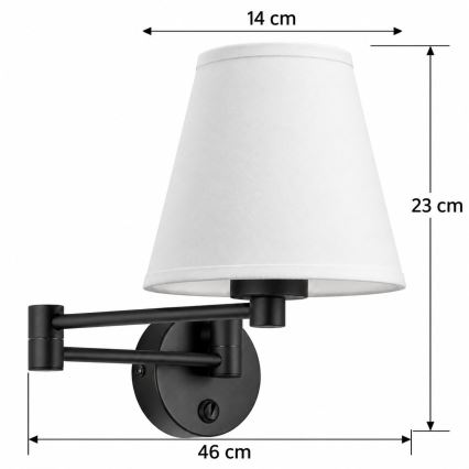 BRILAGI - Aplique de parede NUBILA 1xE27/15W/230V branco/preto
