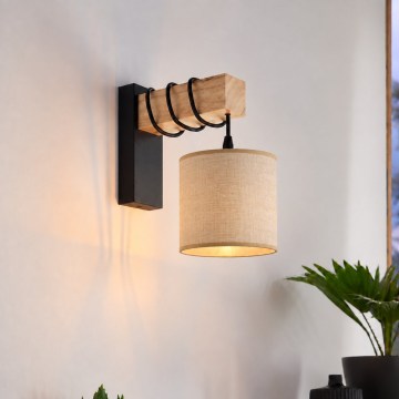 BRILAGI - Aplique de parede NUBILA 1xE27/60W/230V castanho/preto/castanho-claro