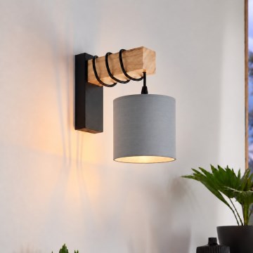 BRILAGI - Aplique de parede NUBILA 1xE27/60W/230V castanho/preto/cinzento claro