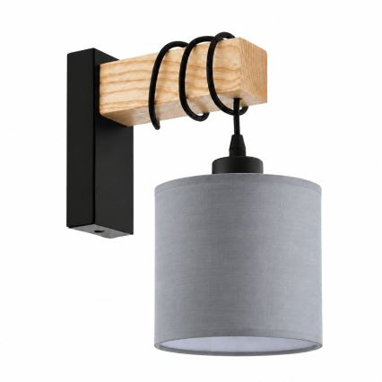 BRILAGI - Aplique de parede NUBILA 1xE27/60W/230V castanho/preto/cinzento claro