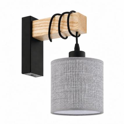 BRILAGI - Aplique de parede NUBILA 1xE27/60W/230V castanho/preto/cinzento