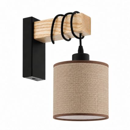 BRILAGI - Aplique de parede NUBILA 1xE27/60W/230V castanho/preto