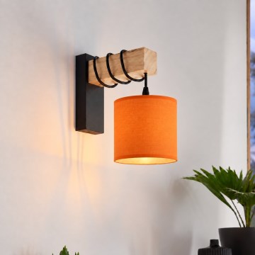 BRILAGI - Aplique de parede NUBILA 1xE27/60W/230V castanho/preto/laranja