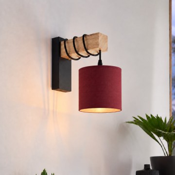 BRILAGI - Aplique de parede NUBILA 1xE27/60W/230V castanho/preto/vermelho pompeiano