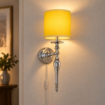 BRILAGI - Aplique de parede NUBILA 1xE27/60W/230V cromado brilhante/amarelo