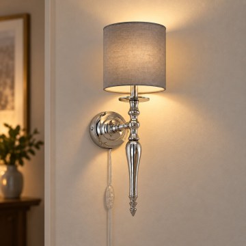 BRILAGI - Aplique de parede NUBILA 1xE27/60W/230V cromado brilhante/antracite