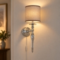 BRILAGI - Aplique de parede NUBILA 1xE27/60W/230V cromado brilhante/castanho