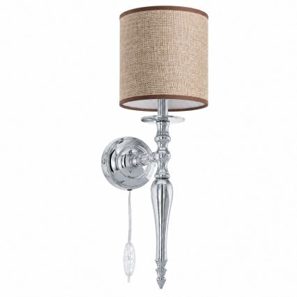 BRILAGI - Aplique de parede NUBILA 1xE27/60W/230V cromado brilhante/castanho