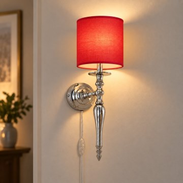 BRILAGI - Aplique de parede NUBILA 1xE27/60W/230V cromado brilhante/vermelho
