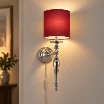 BRILAGI - Aplique de parede NUBILA 1xE27/60W/230V cromado brilhante/vermelho pompeiano