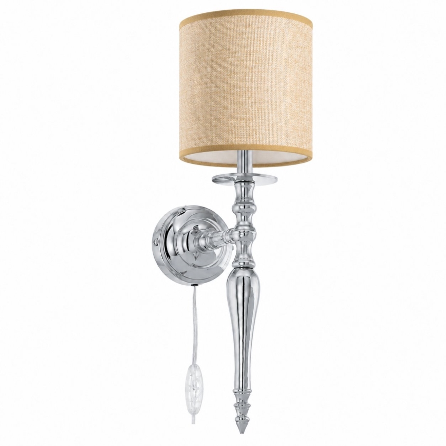 BRILAGI - Aplique de parede NUBILA 1xE27/60W/230V cromo brilhante/castanho claro