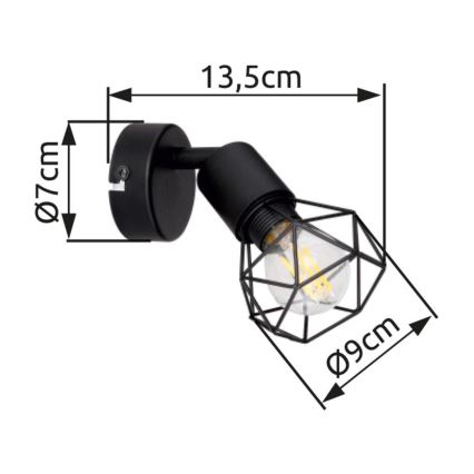 Brilagi - Aplique de parede orientável CAGE 1xE14/40W/230V