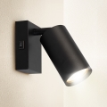 Brilagi - Aplique de parede orientável com interruptor SELE 1xGU10/30W/230V preto
