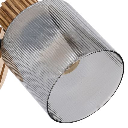 Brilagi - Aplique de parede orientável HYGGE 1xE14/15W/230V madeira de seringueira/fumê