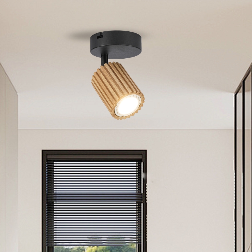 Brilagi - Aplique de parede orientável MODERN WOOD 1xGU10/8W/230V madeira/preto