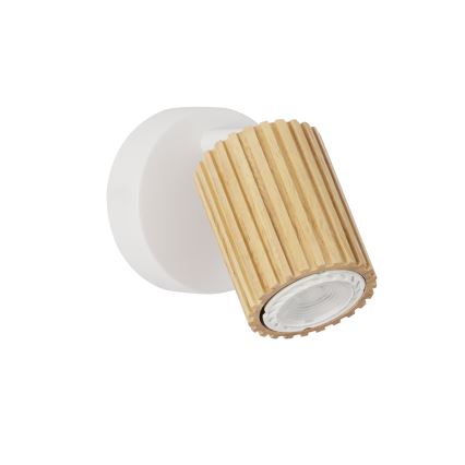 Brilagi - Aplique de parede orientável MODERN WOOD 1xGU10/8W/230V seringueira/branco