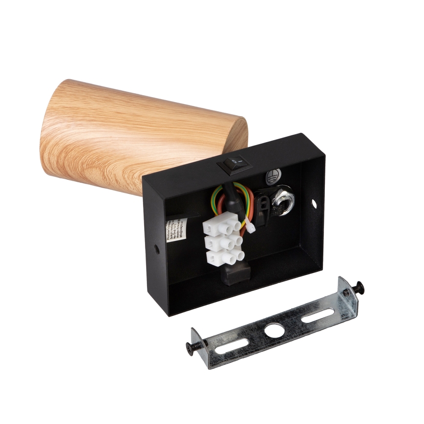 Brilagi - Candeeiro de parede direcionável com interruptor SELE 1xGU10/30W/230V preto/acabamento em carvalho