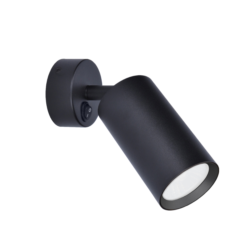 Brilagi - Aplique de parede com foco e interruptor SELE 1xGU10/30W/230V preto