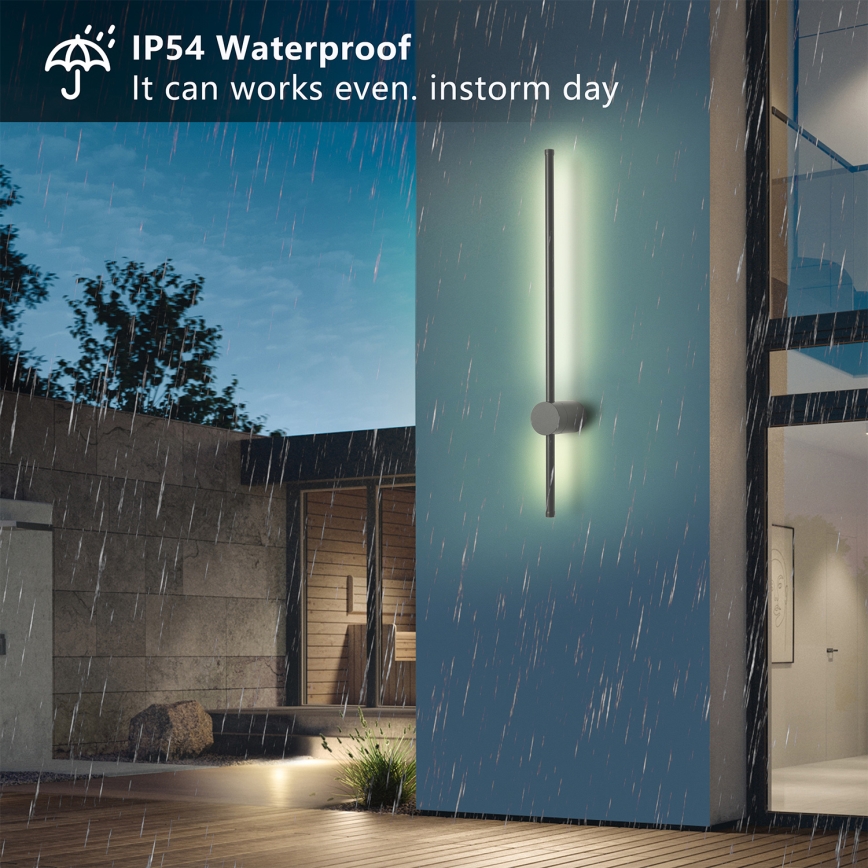 Brilagi - Aplique de parede exterior LED AURA LED/12W/230V 4000K IP54 65 cm antracite CRI 90