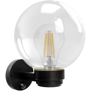 Brilagi - Aplique de parede para exterior com sensor de movimento HARBOR 1xE27/40W/230V IP33 preto/transparente