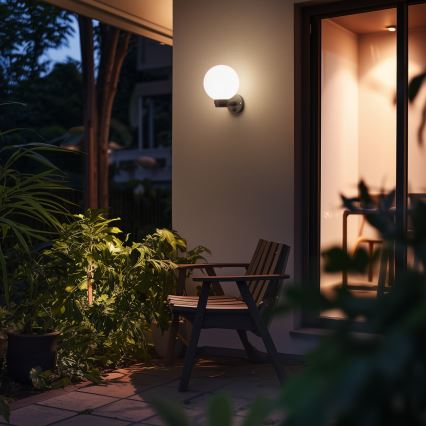 BRILAGI - Aplique de parede exterior com sensor de movimento HARBOR 1xE27/40W/230V IP33 antracite/branco