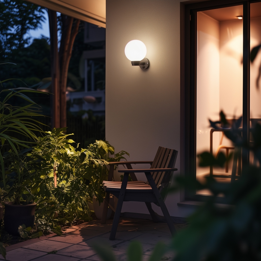 BRILAGI - Aplique de parede exterior com sensor de movimento HARBOR 1xE27/40W/230V IP33 antracite/branco