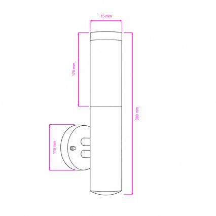 BRILAGI - Aplique de parede para exterior ELIA 1xE27/20W/230V IP44 cromado fosco