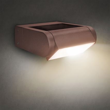 Brilagi - Aplique de parede para exterior LED CROTONE LED/7W/230V castanho IP54