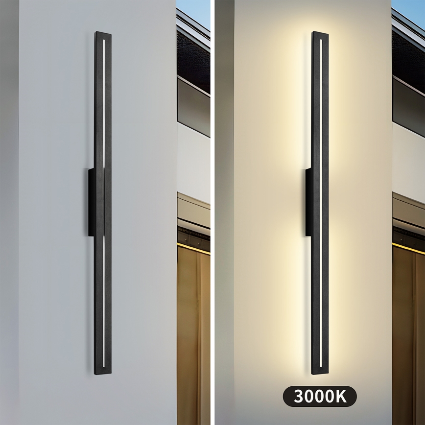 Brilagi - Aplique de parede exterior LINEO LED/24W/230V 3000K IP65 100 cm preto CRI 90