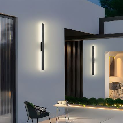 Brilagi - Aplique de parede exterior LINEO LED/24W/230V 3000K IP65 100 cm preto CRI 90