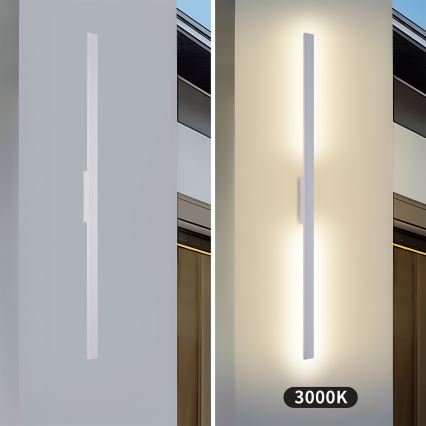 Brilagi - Aplique de Parede LED para Exterior LUNA LED/30W/230V 3000K IP65 150 cm branco IRC 90