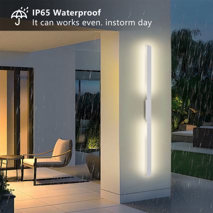 Brilagi - Aplique de Parede LED para Exterior LUNA LED/30W/230V 3000K IP65 150 cm branco IRC 90