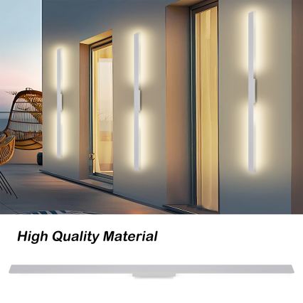 Brilagi - Aplique de Parede LED para Exterior LUNA LED/30W/230V 3000K IP65 150 cm branco IRC 90