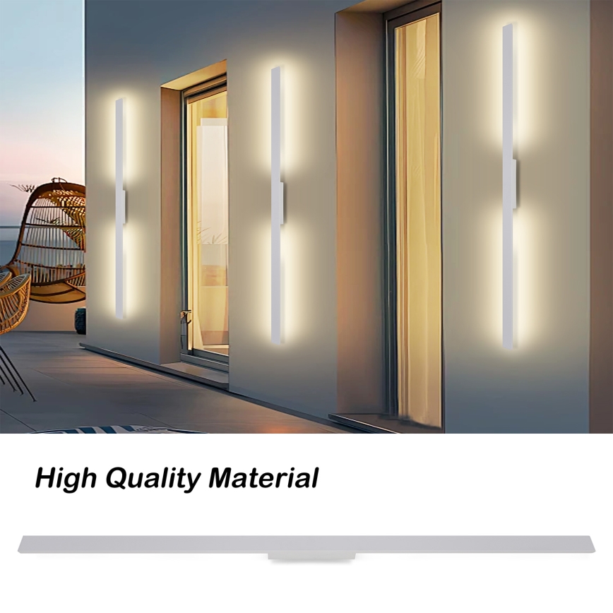 Brilagi - Aplique de Parede LED para Exterior LUNA LED/30W/230V 3000K IP65 150 cm branco IRC 90
