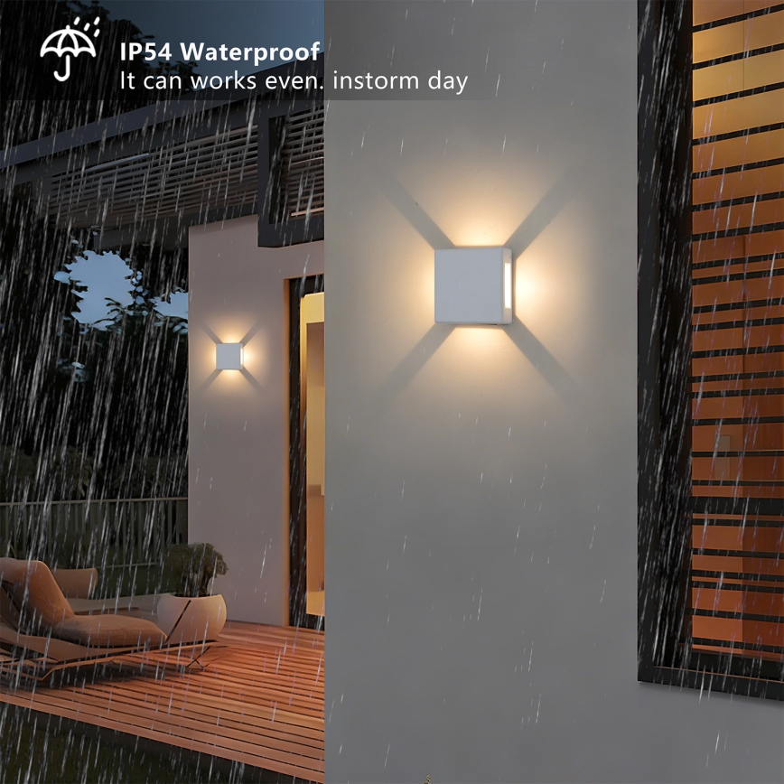 Brilagi - Aplique de parede para exterior LED QUADRAY LED/6W/230V branco IP54