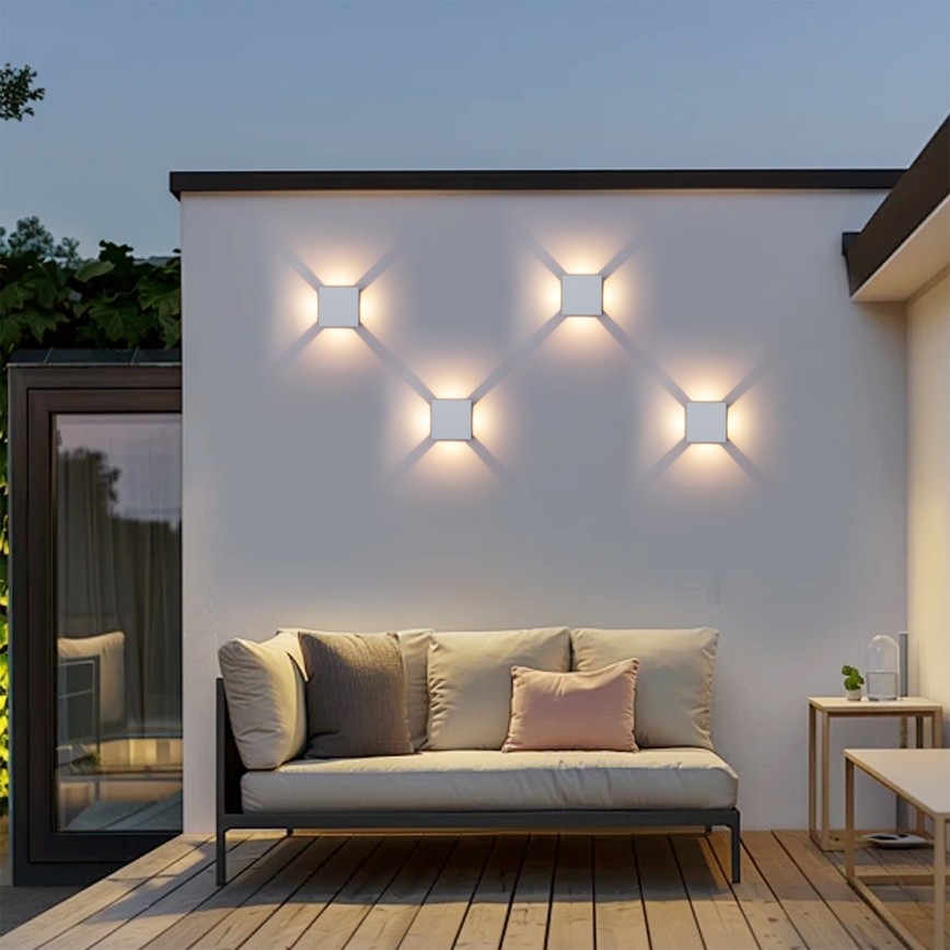Brilagi - Aplique de parede para exterior LED QUADRAY LED/6W/230V branco IP54