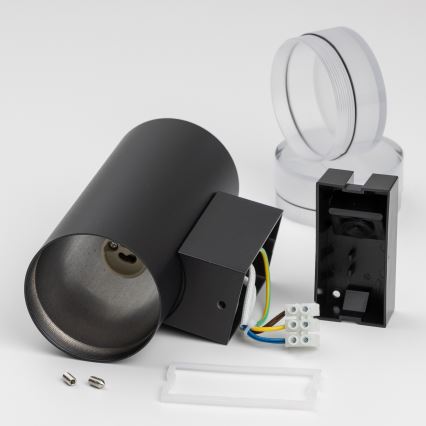 Brilagi - Aplique de parede exterior LED RGBW regulável MATERA 2xGU10/4,8W/230V 3000K IP54 preto + controlo remoto