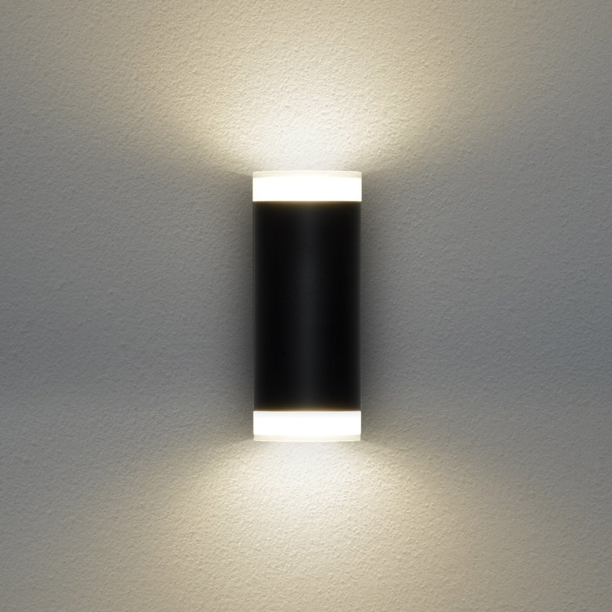 Brilagi - Aplique de parede exterior LED RGBW regulável MATERA 2xGU10/4,8W/230V 3000K IP54 preto + controlo remoto