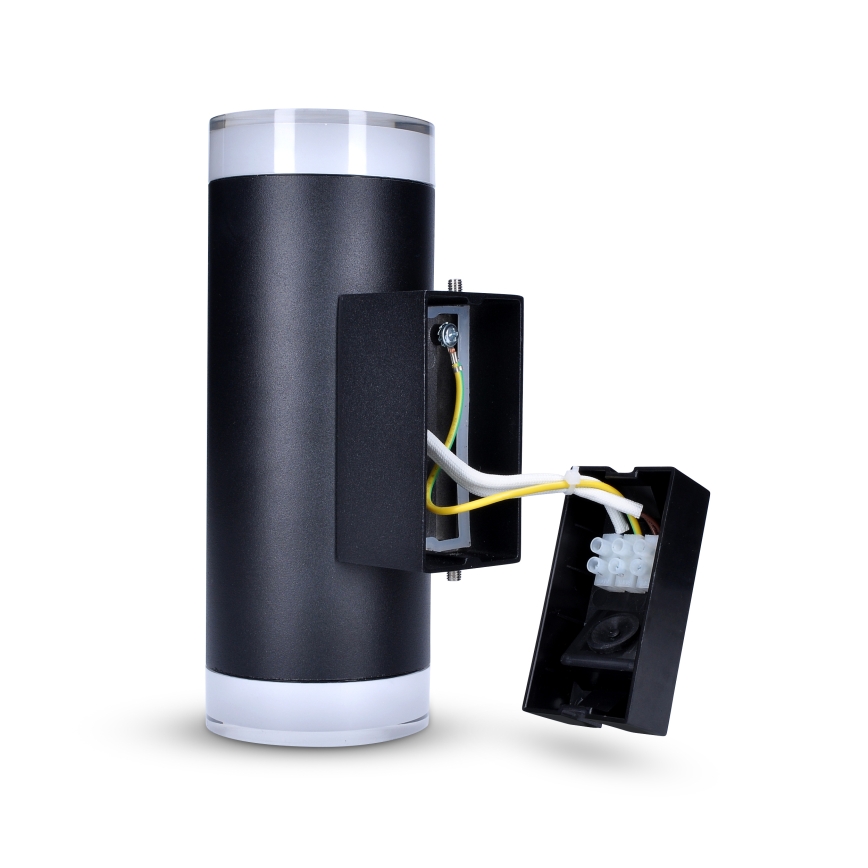 Brilagi - Aplique de parede exterior LED RGBW regulável MATERA 2xGU10/4,8W/230V 3000K IP54 preto + controlo remoto