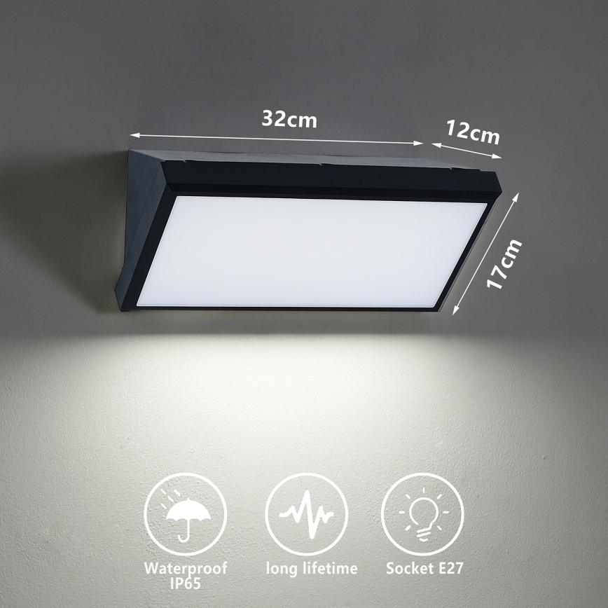 Brilagi - Aplique de parede exterior LED RGBW dimerizável TRIANGLE 1xE27/9W/230V 2700-6500K IP65 preto