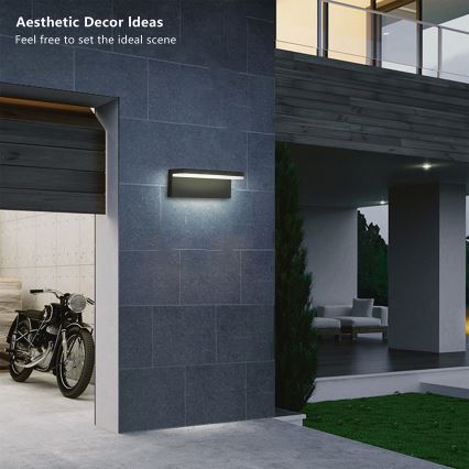 Brilagi - Aplique de parede para exterior LED TESSI LED/10W/230V preto IP54