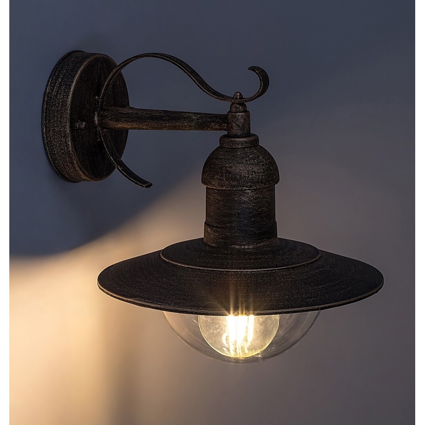 Brilagi - Aplique de parede para exterior MOLDE 1xE27/60W/230V IP44 bronze/pátina