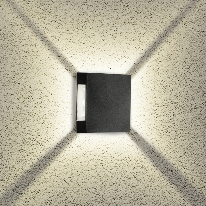 Brilagi - aplique de parede para exterior QUADRAY LED/4W/230V preto IP65