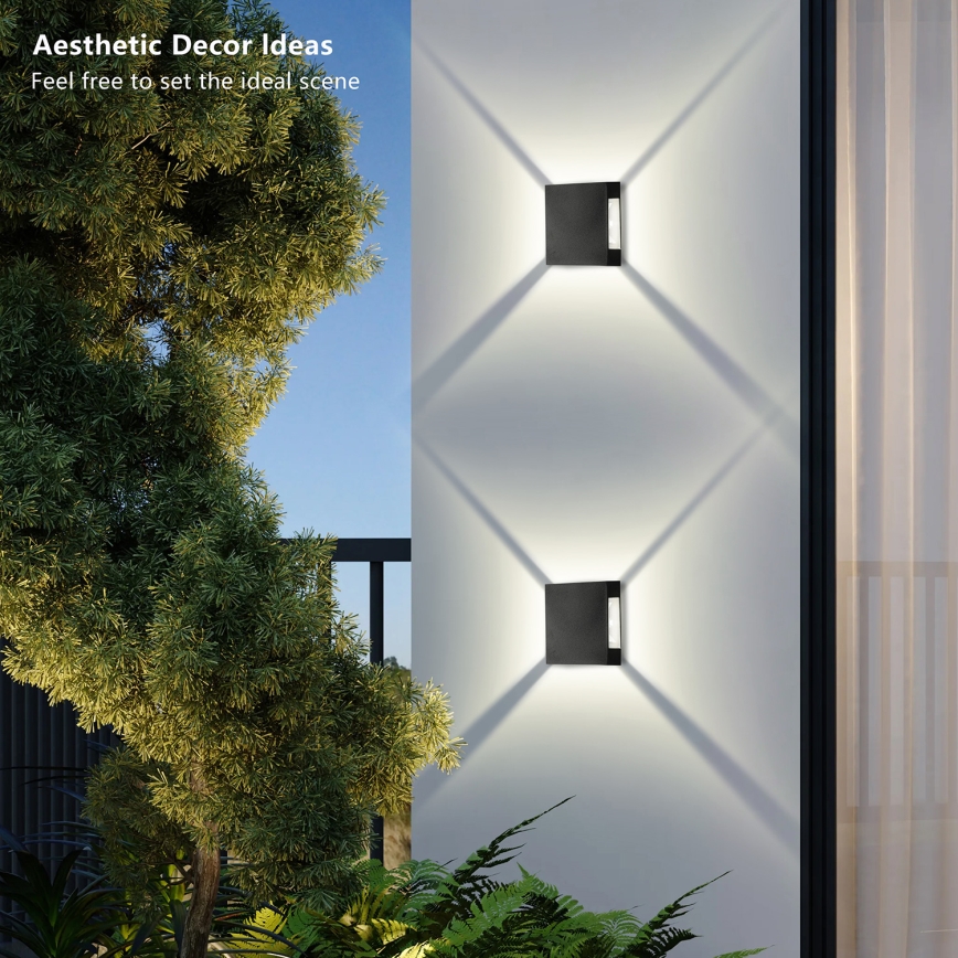 Brilagi - aplique de parede para exterior QUADRAY LED/4W/230V preto IP65